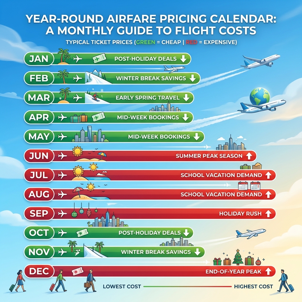 Qatar Airways cheapest months to fly price calendar 2026